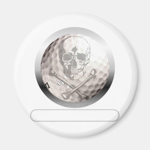 Golf Ball Skull und Crossbones Magnet