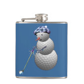 Golf Ball Snowman Flachmann (Vorderseite)