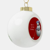 Golf Ball Snowman Keramik Kugel-Ornament (Links)