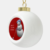 Golf Ball Snowman Keramik Kugel-Ornament (Rechts)