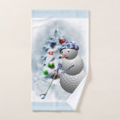 Golf Ball Snowman Weihnachten Badhandtuch Set (Handtuch)