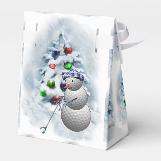Golf Ball Snowman Weihnachten Geschenkschachtel (Rückseite)