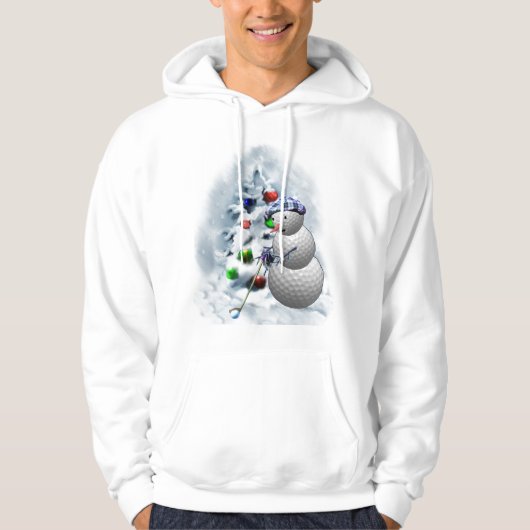 Golf Ball Snowman Weihnachten Hoodie (Vorderseite)