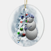 Golf Ball Snowman Weihnachten Keramikornament (Links)