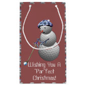 Golf Ball Snowman Weihnachten Kleine Geschenktüte (Rückseite)