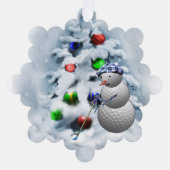 Golf Ball Snowman Weihnachten Ornament Karte (Vorderseite)
