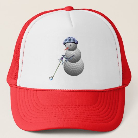 Golf Ball Snowman Weihnachten Truckerkappe (Vorderseite)