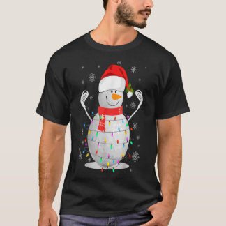 Golf Ball Snowman Weihnachtsmannmütze Weihnachtsbe T-Shirt
