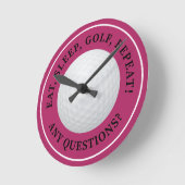 Golf Ball Sport Modernes Golfangebot Girly Pink Runde Wanduhr (Winkel)