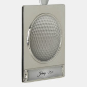 Golf Ball Sport Personalisiert Banner-Ornament Silber (Rechts)