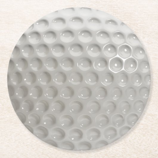 Golf Ball Sport Runder Pappuntersetzer (Vorderseite)