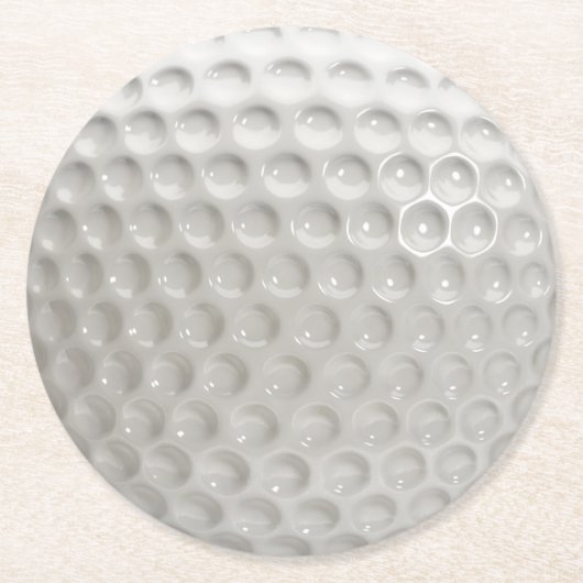 Golf Ball Sport Runder Pappuntersetzer (Vorderseite)