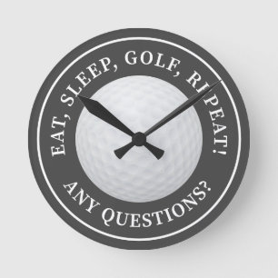 Golf Ball Sports Golf Zitat Modernes, lustiges Gra Runde Wanduhr