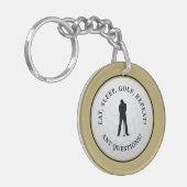 Golf Ball Sports Golfer Modernes Monogram Gold Bla Schlüsselanhänger (Vorderseite links)