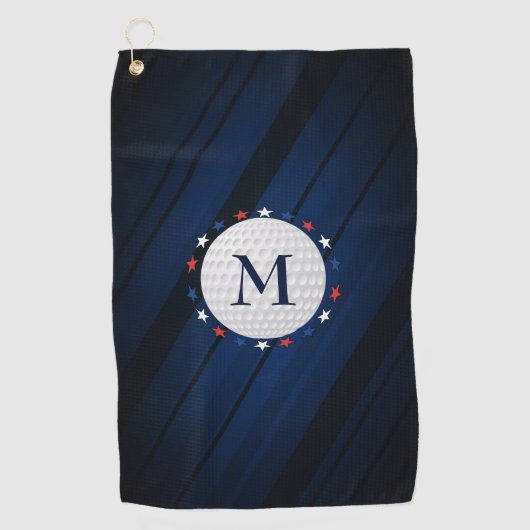 Golf Ball & Stars Golfhandtuch (Vorderseite)