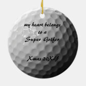 Golf Ball Sweetheart, mehrere Botschaften Ornament (Hinten)