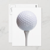 Golf Ball & T-Shirt auf weißer, individueller Vorl Postkarte (Vorne/Hinten)