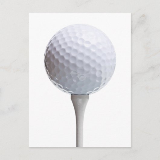 Golf Ball & T-Shirt auf weißer, individueller Vorl Postkarte (Vorderseite)