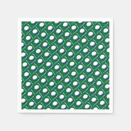 Golf Ball T-Shirt Blau grünes Golfing Classic Serviette (Vorderseite)