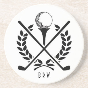 Golf Ball T-Shirt Golf Club Monogram Golfer Getränkeuntersetzer