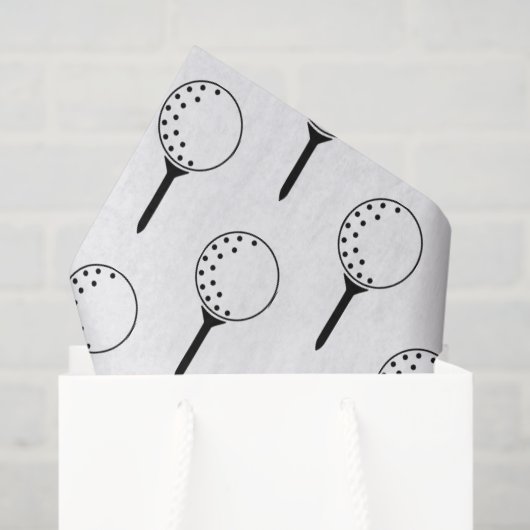 Golf Ball T-Shirt Muster Klassisch Zeitloses Golfs Seidenpapier (Geschenk Tasche)