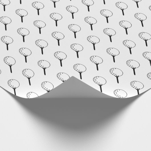 Golf Ball T-Shirt Sport Klassische Schwarz-weiße S Geschenkpapier (Ecke)