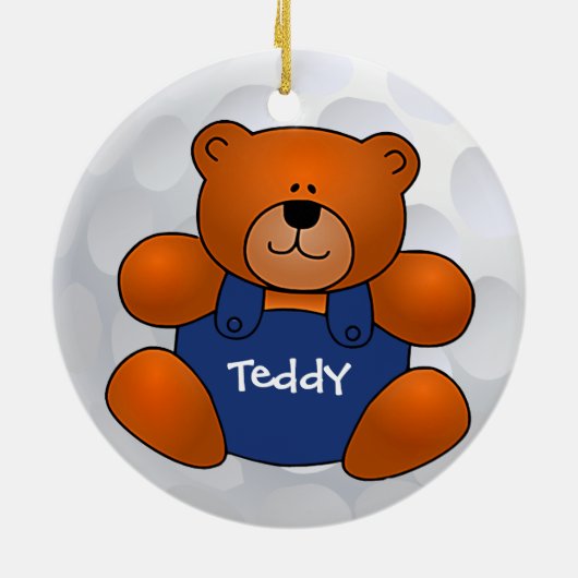 Golf Ball Teddy Bear Ornament (Hinten)