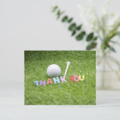 Golf Ball & Tee Dankeschön Karte (Stehend Vorderseite)