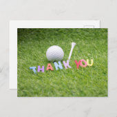 Golf Ball & Tee Dankeschön Karte (Vorne/Hinten)