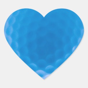 Golf Ball Textur Dimples Arctic Blue Herz-Aufkleber