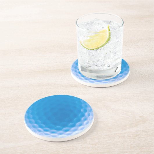 Golf Ball Textur Dimples Arctic Blue Untersetzer (Seite)
