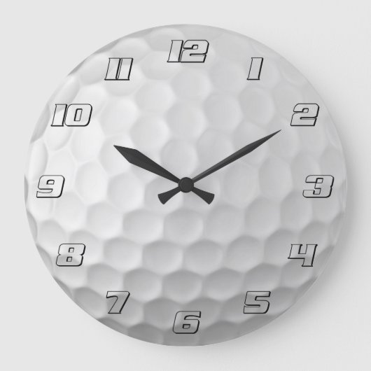Golf Ball Textur Große Wanduhr (Vorderseite)