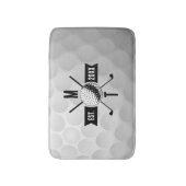 Golf Ball Texture & Club Initial Monogram Badematte (Vorderseite Vertikal)