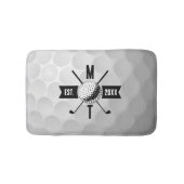 Golf Ball Texture & Club Initial Monogram Badematte (Vorderseite)