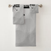 Golf Ball Texture & Club Initial Monogram Badhandtuch Set (Insitu)