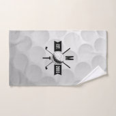 Golf Ball Texture & Club Initial Monogram Badhandtuch Set (Handtuch)