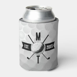 Golf Ball Texture & Club Initial Monogram Dosenkühler