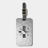 Golf Ball Texture & Club Initial Monogram Gepäckanhänger (Vorderseite vertikal)