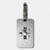 Golf Ball Texture & Club Initial Monogram Gepäckanhänger (Rückseite vertikal)