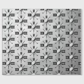 Golf Ball Texture & Club Initial Monogram Geschenkpapier (Flach)