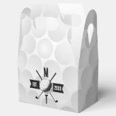 Golf Ball Texture & Club Initial Monogram Geschenkschachtel (Geöffnet)