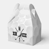 Golf Ball Texture & Club Initial Monogram Geschenkschachtel (Vorderseite)