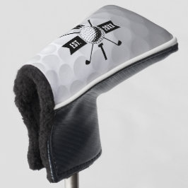Golf Ball Texture & Club Initial Monogram Golf Headcover