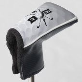 Golf Ball Texture & Club Initial Monogram Headcover (3/4 Vorderseite)