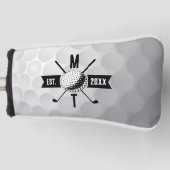 Golf Ball Texture & Club Initial Monogram Headcover (Vorderseite)