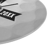 Golf Ball Texture & Club Initial Monogram Schneidebrett (Ecke)