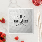 Golf Ball Texture & Club Initial Monogram Serviette (Beispiel)