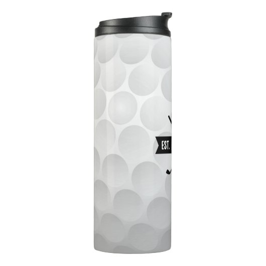 Golf Ball Texture & Club Initial Monogram Thermosbecher (Nach links gedreht)