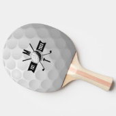 Golf Ball Texture & Club Initial Monogram Tischtennis Schläger (Seitenansicht)