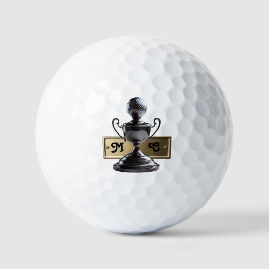 Golf Ball Trophy w/ Engraved Typography Initials  (Vorderseite)